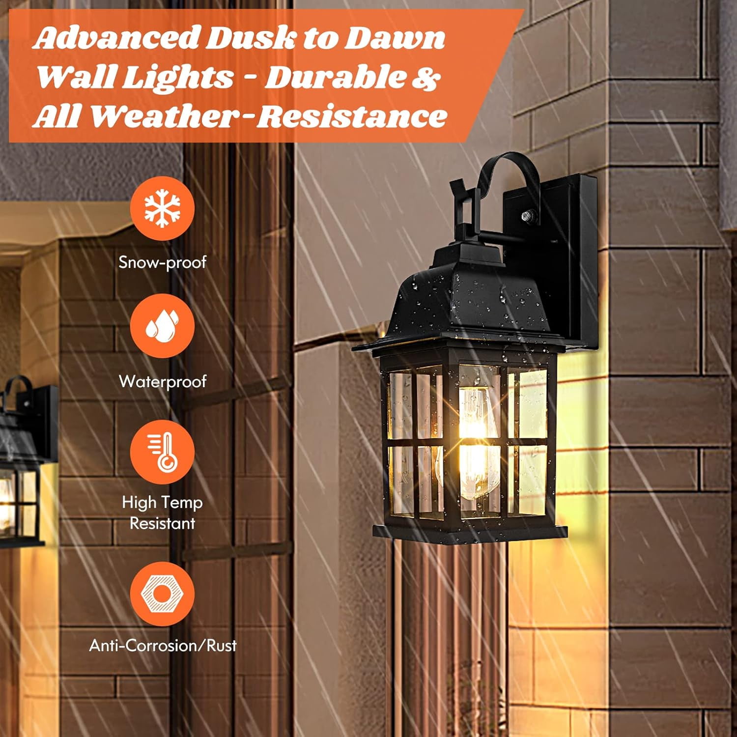 Nordic Hygge 2-Pack Dusk to Dawn Outdoor Wall Lights