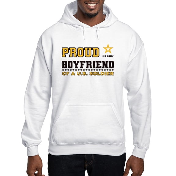 CafePress - Proud Boyfriend Of A Soldier Black And Gold Sweatshirt - Pullover Hoodie, Hooded Sweatshirt