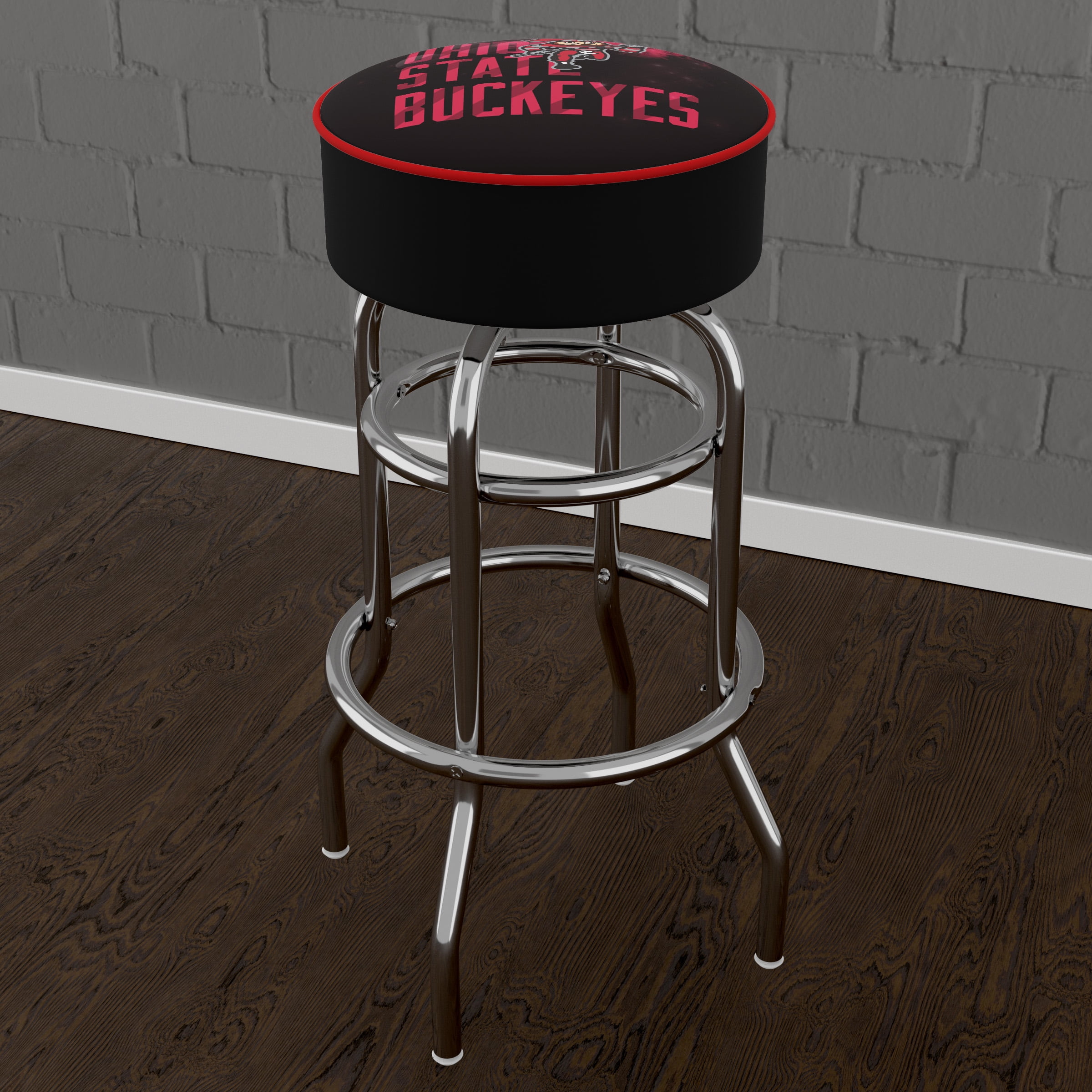Trademark Gameroom Ohio State University Smoking Brutus Bar Stool with Padded Seat