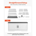 thumbnail image 6 of VEVOR Shoe Storage Bench, 39.4 x 14.0 x 18.1 Inch Shoe Organizer with Padded Seat Cushion, Entryway Bench with 2 Barn Doors and Height Adjustable Shelf, for Hallway, Living Room, Bedroom,White+Black, 6 of 9