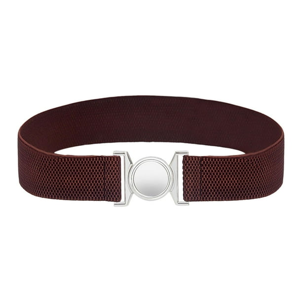 Cinturón elástico para mujer, cinturón, accesorio de ropa, cincha para mujer, cinturón de vestir de Color sólido, banda elástica para compras festivas Café Salvador cinturón