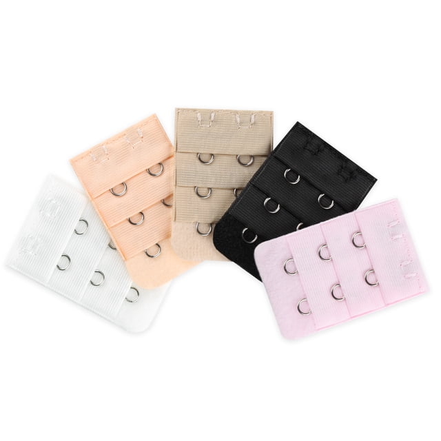 INSPIRE CHIC Women's 3 Rows 2 Hooks Underwear Bra Extender Brassiere Extension Hooks Strap Adapter Multi-Color-3 5