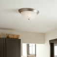 thumbnail image 7 of Kichler 15.25" Round 3 Light Brushed Nickel Flush Mount Light with Alabaster Swirl Glass, 7 of 7