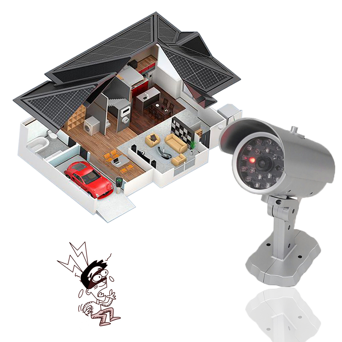 Simulation camera / fake surveillance / monitor / camera sensor