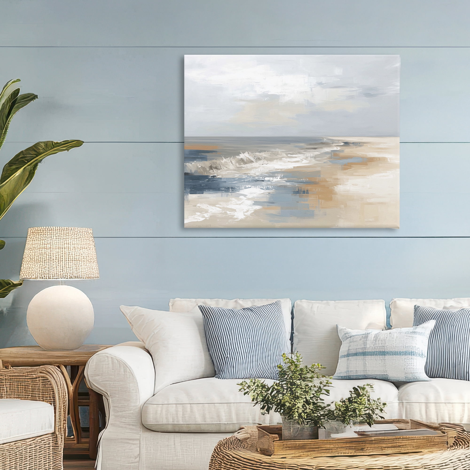 Stupell Industries Tranquil Beach in Neutrals Canvas Wall Art, design by Kim Curinga