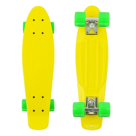 22" Plastic Cruiser Skateboard, Street Surfing Banana Skate Board with All-in-One Skate T-Tool