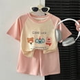 thumbnail image 2 of COMVALUE Toddler Boy Cotton Summer Short Sleeve T-Shirt and Shorts Set (Pink, 3-4 Years), 2 of 6