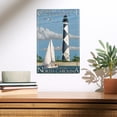 thumbnail image 2 of Outer Banks, North Carolina, Cape Lookout Lighthouse Birch Wood Wall Sign (10x15 Rustic Home Decor, Ready to Hang Art), 2 of 5