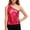 Red, variant on Dakiuu Girls Sparkling Clothes Metallic Bling Sequin off The Shoulder Sleeveless Tops Disco Hip-Hop One-Shoulder Jazz Dance Stage Performance Shirt Dancewear for Tween Youth
