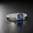 thumbnail image 4 of Sterling silver cushoin cut alexandrite & cubic zirconia ring, 4 of 5