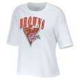 thumbnail image 2 of Women's WEAR by Erin Andrews White Cleveland Browns Boxy Floral Cropped T-Shirt, 2 of 3