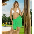 thumbnail image 5 of HAPPY BAY Women's Summer Beachwear Sarong Swimsuit Coverups Chiffon Short Bikini Wraps Sheer Beach Swim Cover up for Women One Size Plain, Green, 5 of 5