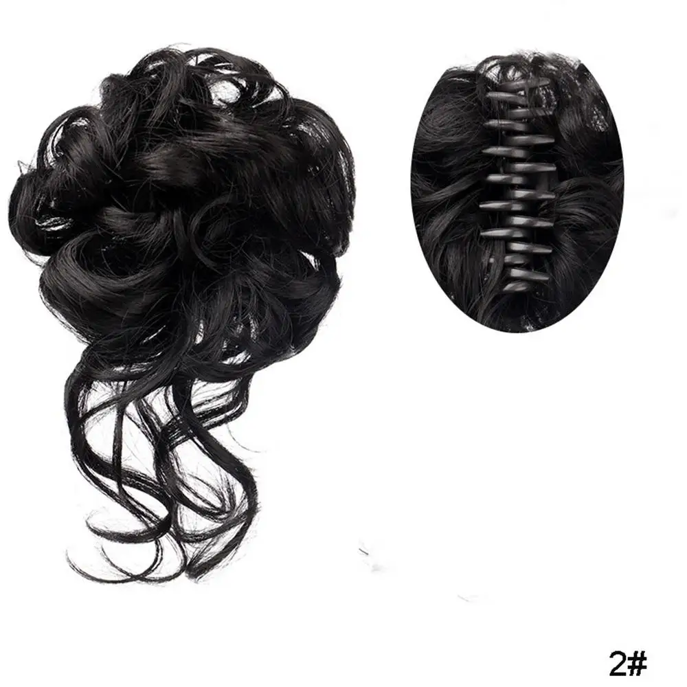 Hair Clip Wig Fluffy Grab Clip Flower Bud Ball Wig Ponytail Lazy Female Simulation Long Curly Tassel Hair Extensions