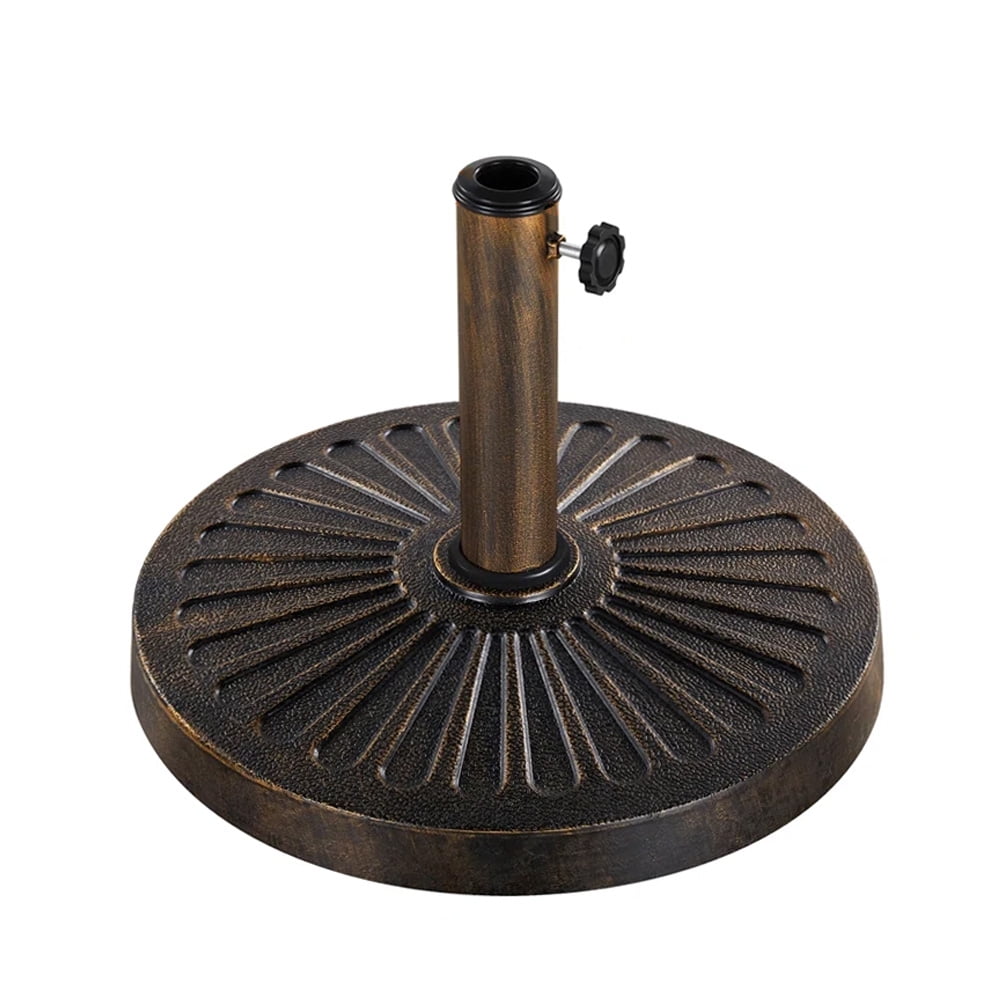 Abble 26.5 lbs Outdoor Patio Market Umbrella Base, Patio Umbrella Stand for Yard Garden Poolside in Bronze