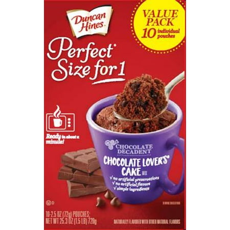 Duncan Hines Perfect Size for 1 Chocolate Lovers Cake Multipack 10 (Best Nutella Mug Cake Recipe)