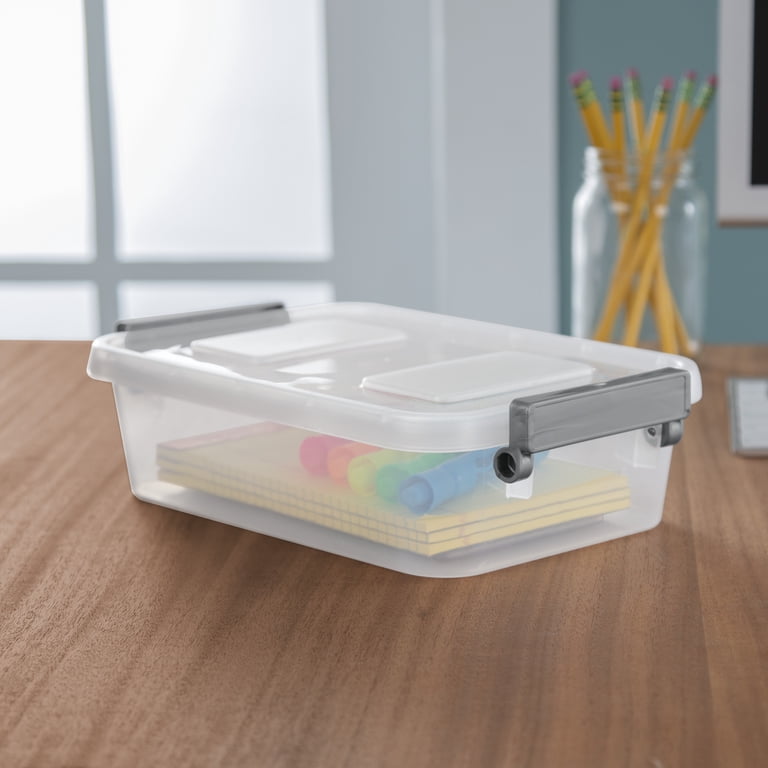 2 pack) Sterilite Modular 2.7 Qt Clear Plastic Stacking Storage