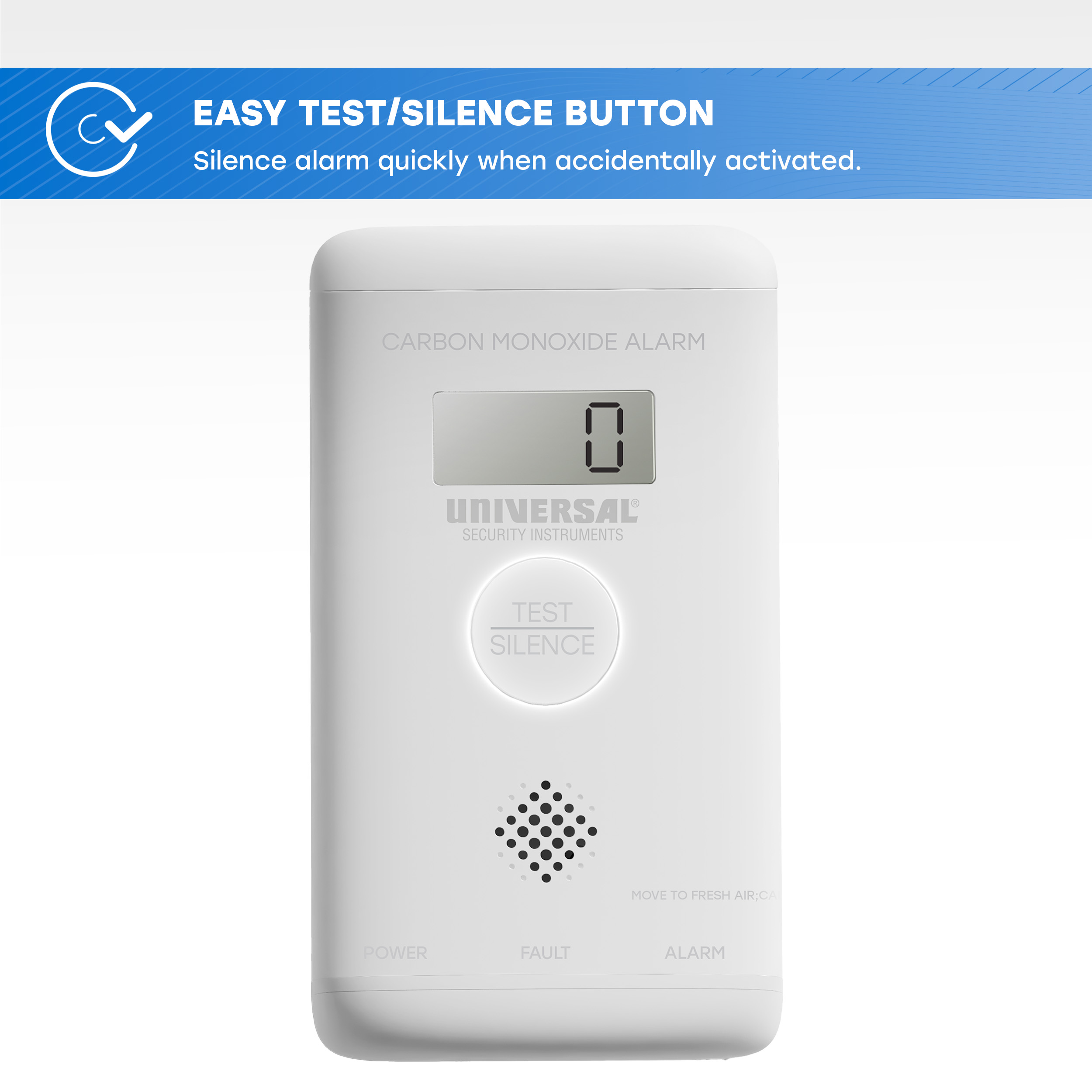 Universal Security Instruments Plug-in, Carbon Monoxide Alarm, with Battery Backup
