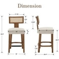 thumbnail image 6 of Dayalane Modern Farmhouse Rattan Bar Stools Set of 4, 26" Counter Height Barstools with Woven Back Linen Upholstered Seat,Wood Frame Kitchen Island Stools for Restaurant,Beige-Natural, 6 of 9