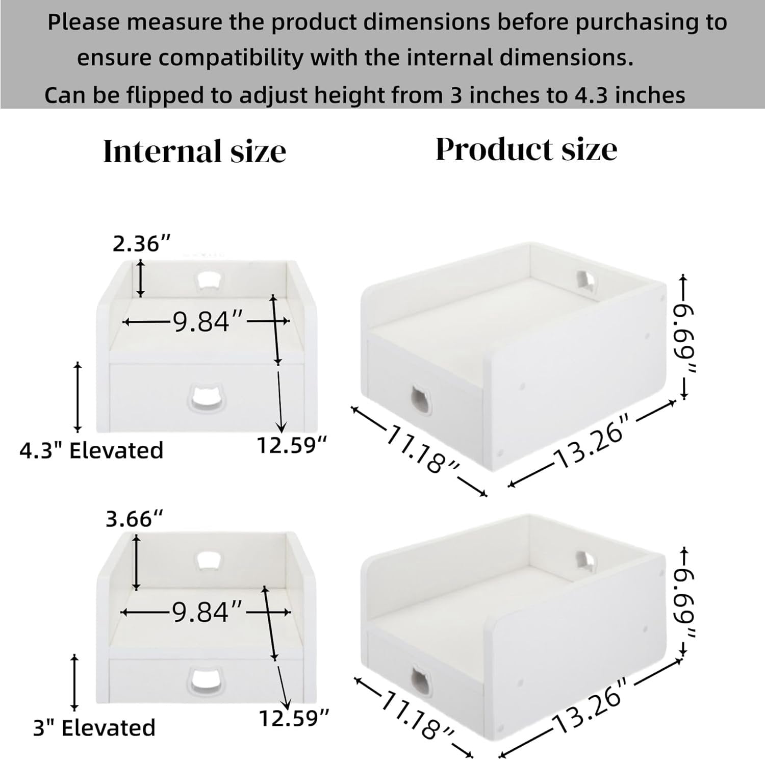 Raised Pet Feeder Stand for Cats & Dogs  , Holder for Pet Automatic Feeders, Pet Water Dispenser Stand, Adjustable Height Elevated Shelf for PETKIT, PETWANT and  Pet Feeders
