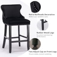 thumbnail image 5 of Velvet Bar Stools Set of 2 - Tufted Bar Chairs for Counter and Bar Height, 27" in Barstool Set, Kitchen Stools for Island, Wood Frame, Upholstered (Black, Set of 2), 5 of 11