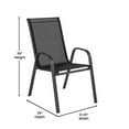 thumbnail image 5 of BizChair 7 Piece Commercial Grade Patio Dining Set with Tempered Glass Patio Table and 6 Chairs with Black Flex Comfort Material Seats and Backs, 5 of 9
