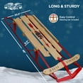 thumbnail image 3 of Open Box Flexible Flyer Metal Runner Steel/Wood 48" Long Snow Sled for Kids, 3 of 8