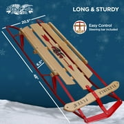 Flexible Flyer 1048 Metal Runner Steel & Wood Snow Slider Sled, 48 inch