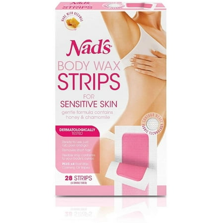 Nad's Sensitive Body Wax Strips, 2 28 Each