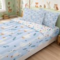 thumbnail image 2 of Erosebridal Goose Zipper Twin Comforter Sets with Fitted Sheet and 2 Pillowcases for Boys Girls, Blue Background Zipper Bedding Set, Stars Reversible, 2 of 7