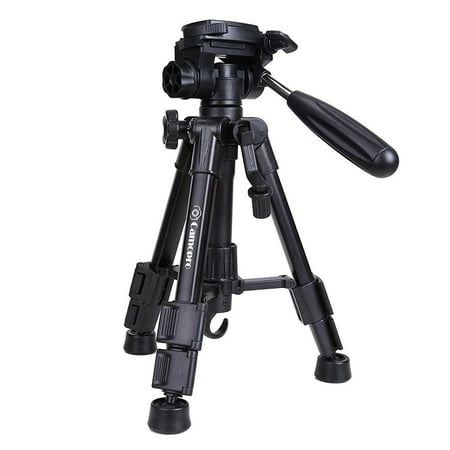 mini tripod - camopro portable desktop mini tabletop tripod for slr, dslr camera, phones, spotting scope and camcorder with 3-way head, quick release plate and carrying