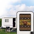 thumbnail image 2 of Psesaysky RV Door Window Shade Cover - RV Blackout Window Cover with UV Protection and Privacy Features (17.3x26 in) Half-Fold Design, Reflective Silver Coating, Brown Aztec Highland Cow Sunflower, 2 of 7