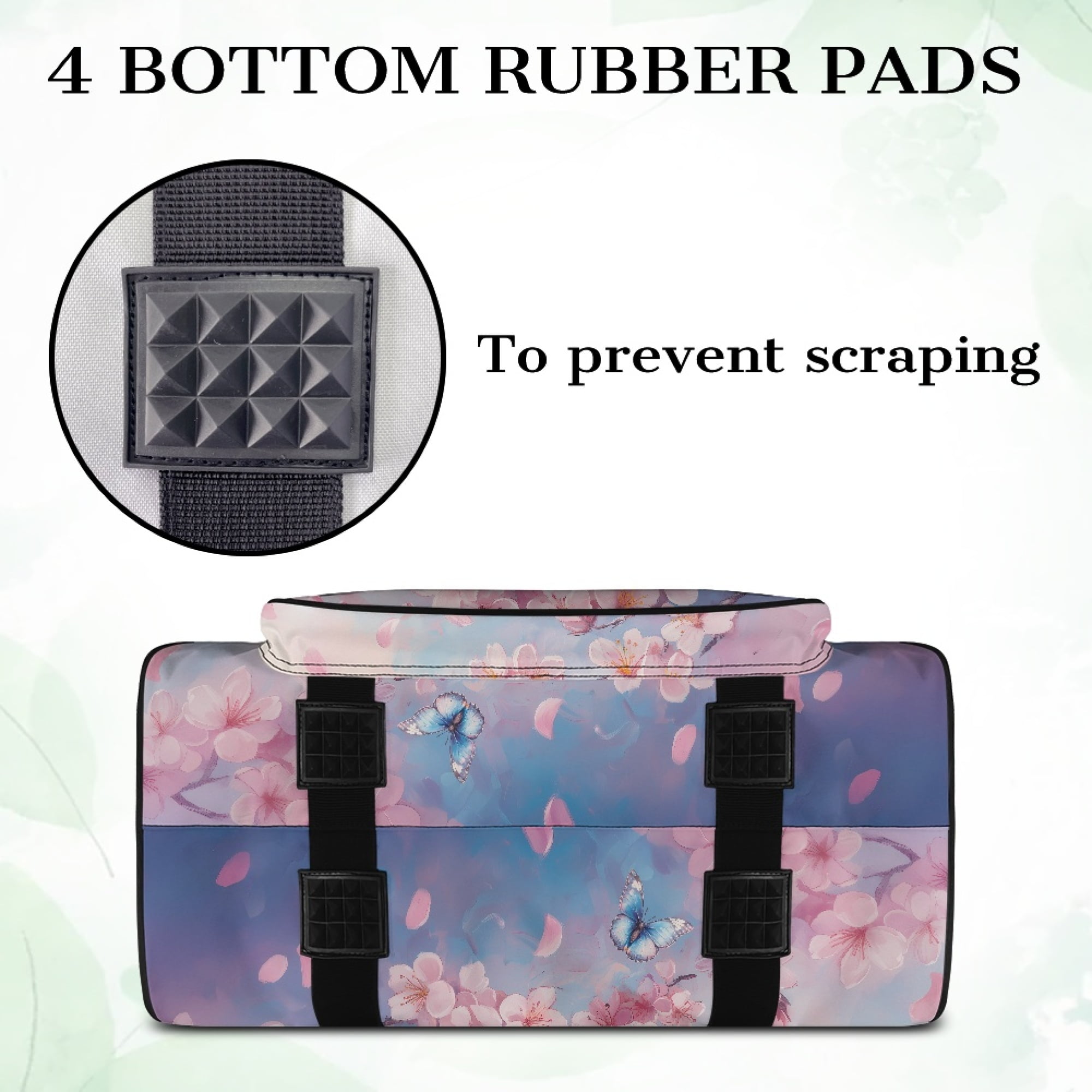 ZIATUBLE Butterfly Zippered Travel Bag Cherry Blossom Portable Carrying Totes Stain Resistant Sewing Machine Supplies Organizer Suitable for Most Standard Sewing Machine Accessories