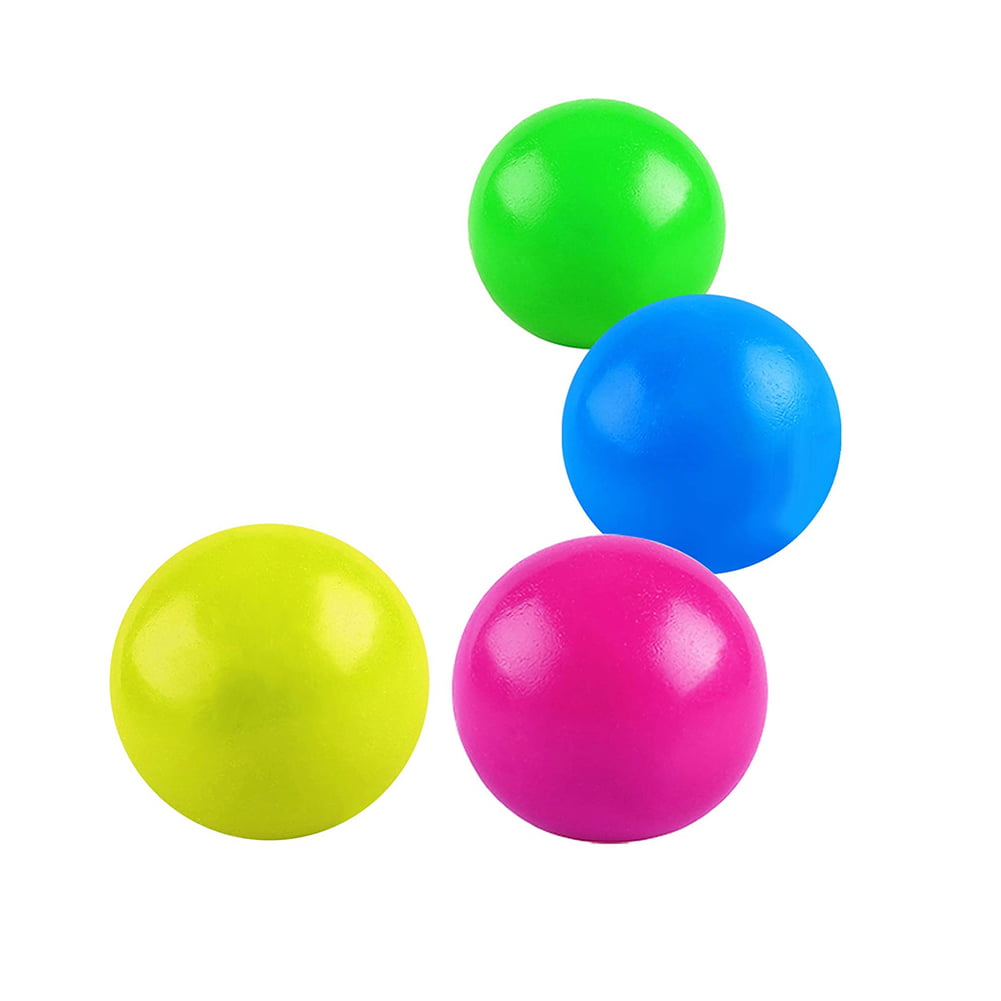 Haplws Sticky Balls Fluorescent Sticky Globbles Target Balls Decompression Toys Balls Toys for Children Parents Stress Relief Toys 4 Pieces