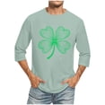 thumbnail image 1 of Wancir Chemises pour Hommes en Liquidation, Imprimé de la Saint-Patrick, Col Rond, Mode Décontractée, Manches Courtes, Manches Trois-Quarts, 1 of 4
