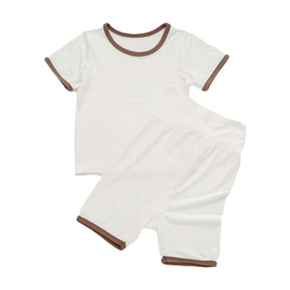 SnZhen Summer Fridays Baby Summer Solid Color Short Sleeve Shorts Set For Baby Boys And Girls