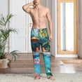 thumbnail image 2 of Zufioo Tropical Poolside Relaxation Mens Pajama Pants Sleep & Lounge Pants Sleepwear Pants(Available in Big & Tall)-Medium, 2 of 6