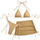thumbnail image 2 of Trajes de baño Amzcrzy Tankini para mujer, trajes de baño, trajes de baño Bikini con control de abdomen Traje de baño de bikini para mujer Conjunto de tres piezas Traje de baño de dos piezas Beige, L, 2 of 9