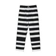 thumbnail image 4 of Goofa Black And White Stripes Printed Soft Pajama Pants for Men, Wide Leg Comfy Casual Lounge Yoga Pants-Small, 4 of 9