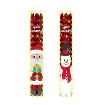 Uutvery Seasonal Couplet Door Curtain with Christmas Lights, 12x71 Inch Illuminated Decoration for Holiday Party and Home Festive Atmosphere