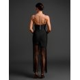 thumbnail image 2 of Vestido BELLA BARNETT sexy con cuello en V y flecos, estilo mini cóctel, negro, 2 of 5