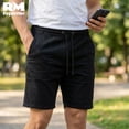 thumbnail image 4 of Short Bermuda Hombre Moda Casual Playa Algodón negro Mediano, 4 of 6
