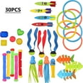thumbnail image 4 of 22-Piece ABS Dive Toy Set with 4 Rings, 4 Torpedoes, 3 Water Plants, 3 Long Rods & 8 Diamonds – Colorful Swimming Training Tools for Kids, Sinkable Pool Toys for Beach/Party, Includes Self-Sealing, 4 of 5