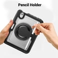 thumbnail image 5 of Decase for iPad Mini 7 Case 2024 (A17 Pro) Case,Rugged Durable Shockproof Tablet Cover with 360° Rotating Hand Strap Foldable Hidden Stand,for iPad Mini 7th/6th Generation Case (2024/2021),Clear, 5 of 9