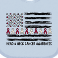 thumbnail image 4 of Inktastic Head and Neck Cancer Awareness- Flag and Ribbon Boys or Girls Baby Bib, 4 of 4