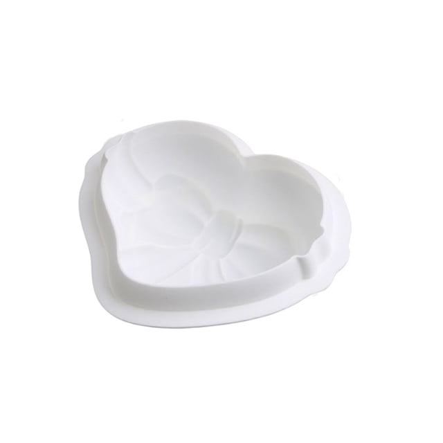 Bewildely Corazón Bowknot molde de pastel de silicona Cupcakes postre molde cocina DIY bandeja para hornear moldes para hornear para suministros de Herramientas y accesorios para hornear Bewildely HA066317-00