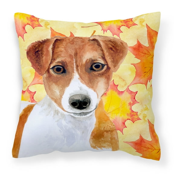 Fall Design with Dog Fabric Decorative Pillow