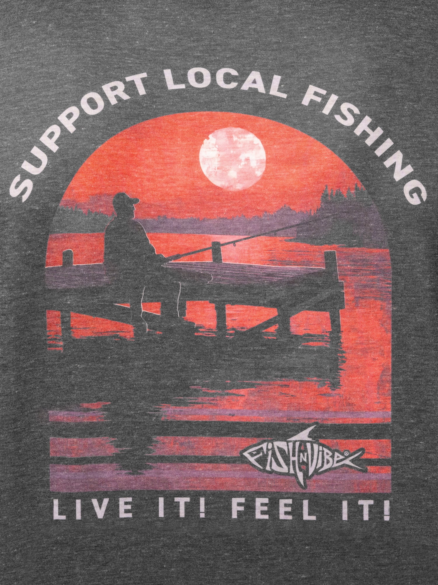 Fish N Vibe Men's Short Sleeve Fishing Performance Outdoor Graphic T-Shirt, size S-3XL