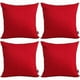 thumbnail image 1 of HAYAN 4-Pack 100% Cotton Comfortable Solid Decorative Throw Pillow Case Square Cushion Cover Pillowcase Sublimation Blank Christmas DIY Throw Pillow Covers for Couch Sofa Bed(16x16inch/40x40cm,Red), 1 of 1