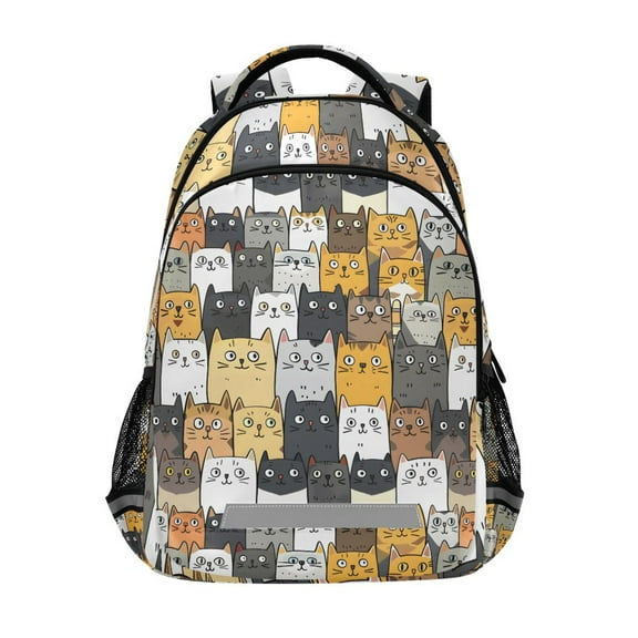 ALAZA Cute Cat Face Backpack Elementary School Bag Bookbag Travel Rucksack