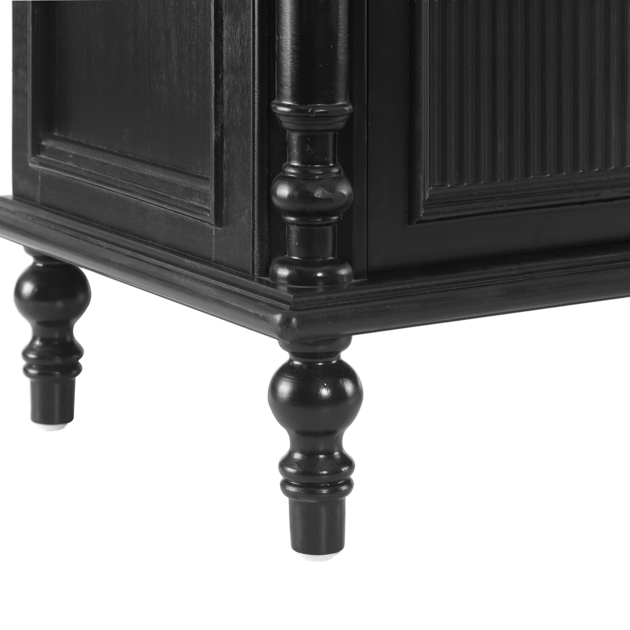 Christopher Knight Home 54" Vintage Buffet Sideboard Cabinet with 3 Drawers and Glass Doors, Black